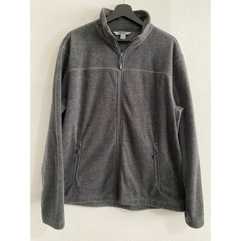 Gander Mountain Guide Men’s Gray Fleece Zip Up Jacket L Outdoor Hiking Sports K6
